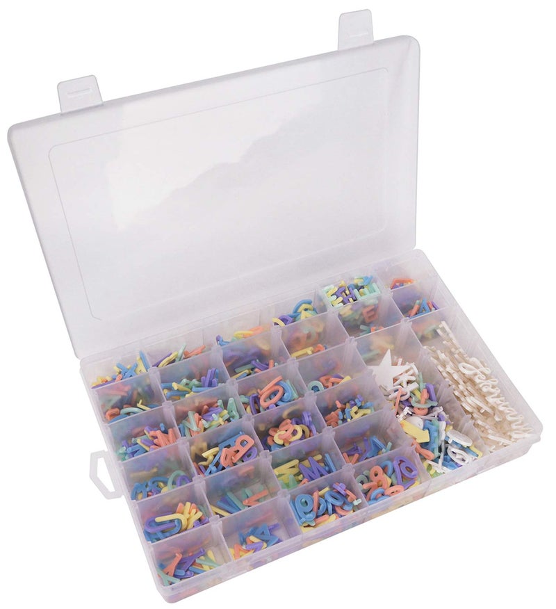 Garsum Letter Board Letters,849 PRE-Cut Characters (3/4 Inch,In 5 Colors) With Sorting Tray - Image 1